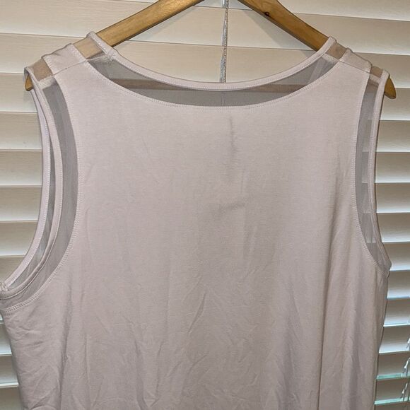 Basics by Taking Shape 1X White Mesh Oversized Comfy Sleeveless Tank Top - Picture 4 of 11